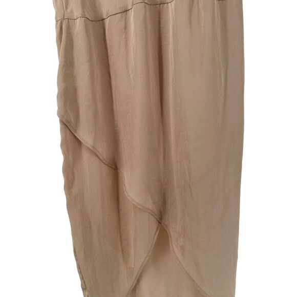 BooHoo Plus Satin Wrap Midi Dress Champagne Size 18 One Shoulder Sexy Date Night - Picture 4 of 15